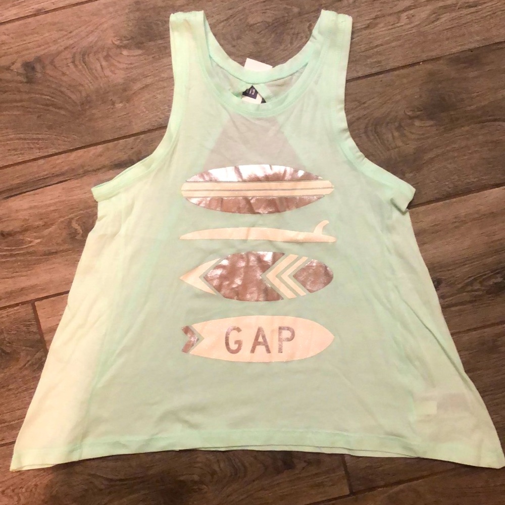 Gap Kids Girl Tank Top size 10 Large NWT Green